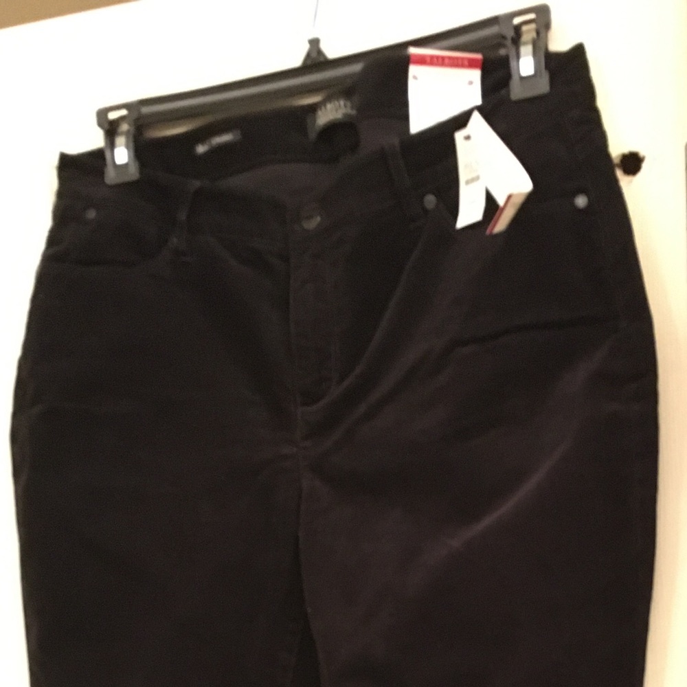 NWT Talbots Flawless 5-Pocket Black Corduroy Pants, Size 14WP